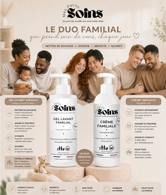 Translation missing: fr.Le Duo Familial - Crème 100ml et Gel Lavant 200ml (PRECOMMANDE)